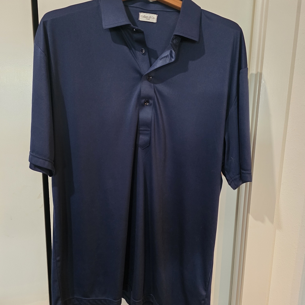Collars and Co Men's Navy Polo Size XL